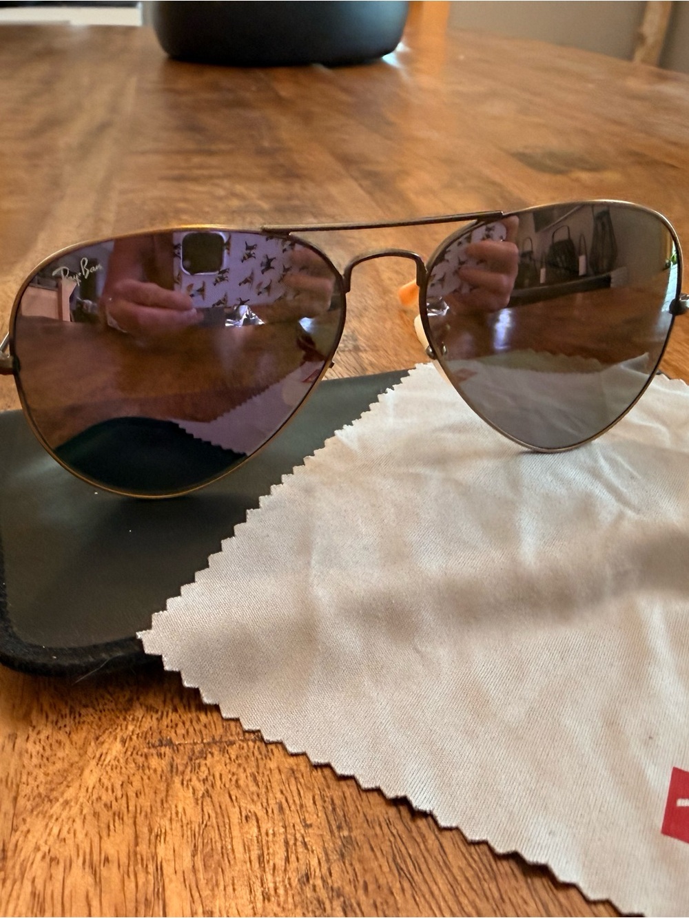 Ray-Ban Aviator Sunglasses purple Lenses bronze/gold Frame